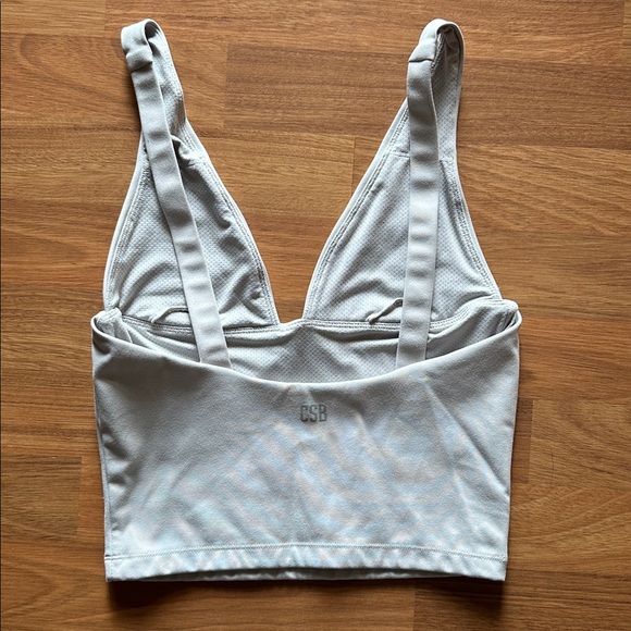 Serenity Plunge Longline Tank in Light Grey - Picture 2 of 5